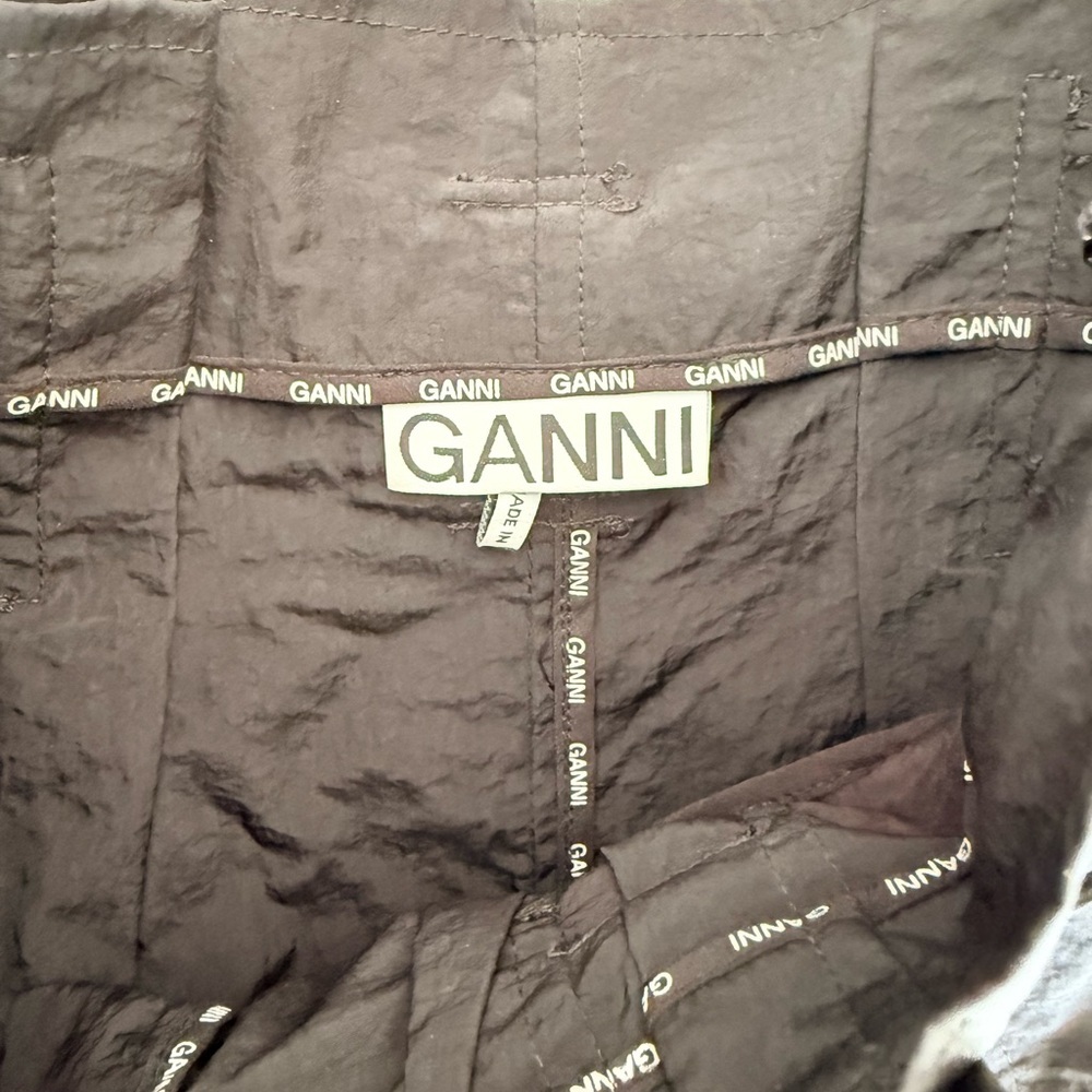 GANNI Black Paperbag Belted Trousers - Picture 7 of 9